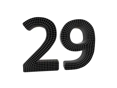 Date Number v2 Pack 01 Low-poly 3D model