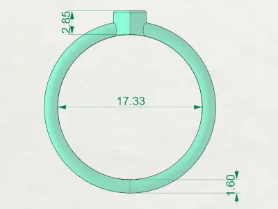 Heart bezel ring 3D print model