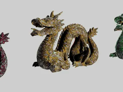 8k Magic green amethyst mosaic skin and several colors Texture