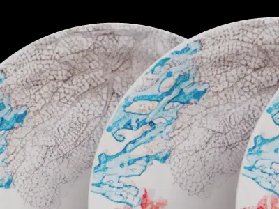 Sea Adventure Coral Salad Plate Low-poly 3D model