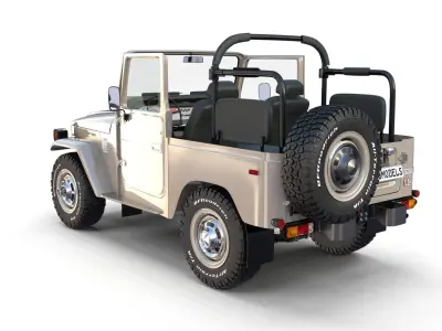 Toyota Land Cruiser FJ 40 Top Down with Interior 3D model