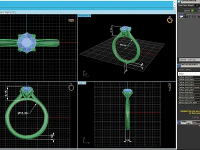 Solitaire Diamond Fashion Ring R5 3D print model