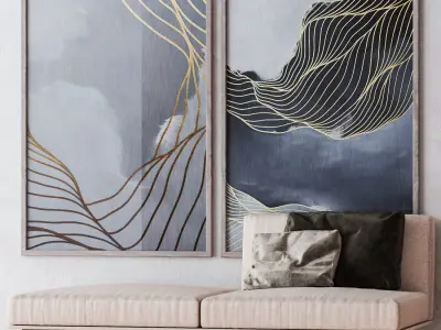 Set of large wall paintings  575 3D model