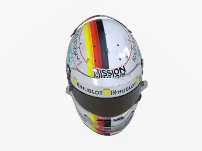 Vettel helmet 2019 Low-poly 3D model