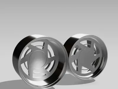 Billet C4 Corvette Wheels Set x2 Centers x2 Offsets 3D print model
