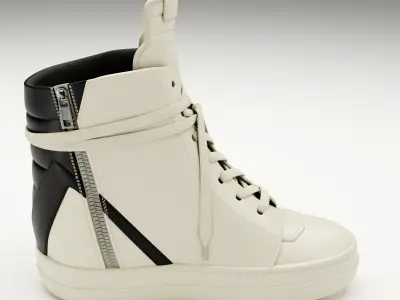 Sneakers Rick Owens Geobasket Converse White Low-poly 3D model