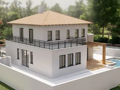 Suburuban cottage villa house 3D model