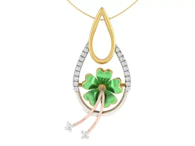 Solitaire Women Pendant 3dm STL OBJ FBX Renders Details 3D print model 4