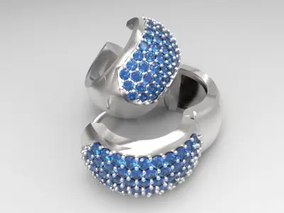 Diamond Earring 3D model