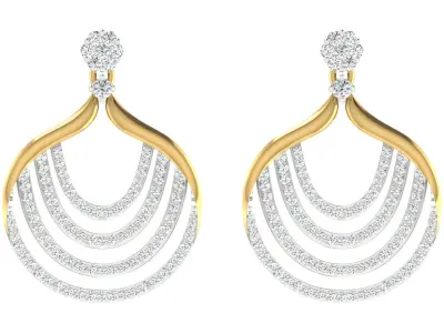 Women Drop Earrings 3dm STL OBJ FBX Renders Details 3D print model 24
