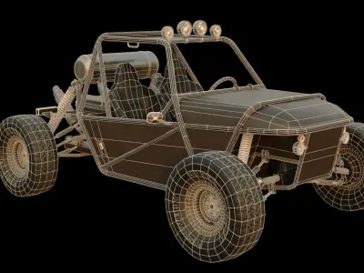 Dune buggy Low-poly 3D model