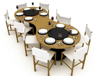 dining table 009 model Low-poly 3D model
