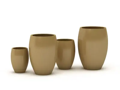 3D bohemian vases Low-poly 3D model