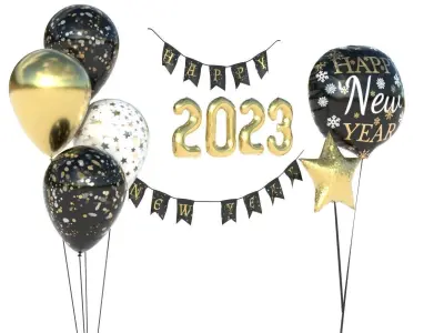BALLOONS NEW YEAR 2023 3D model