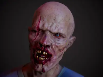 Zombie 01a Low-poly 3D model