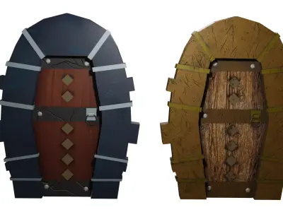 Door stylized Low-poly 3D model