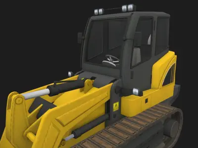 Bulldozer Low-poly 3D model