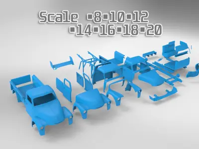 Ready to print racing Car drift Chev pickup 3100 3D print model