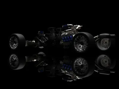 Le Mans Race Cars 3D model