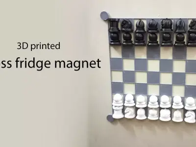 chess fridge magnet print in place No Supports 3D print model