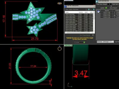 Jewelry Diamond Ring 3D print model