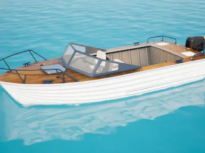 Btm SpeedBoat - Unreal Engine Project Low-poly 3D model