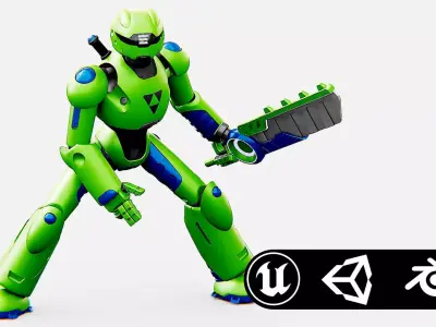 BATTLE DROID ZHOUMI  Rigged for Unreal Engine - Unity - MIXAMO  3D model