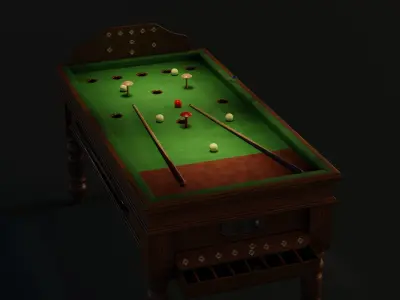 1930s Jelkes Bar Billiards Table 3D model