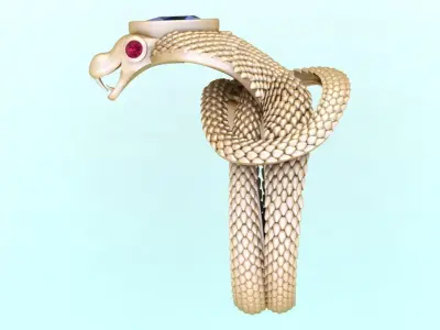Snake ring - Cobra ring - N2553 3D print model