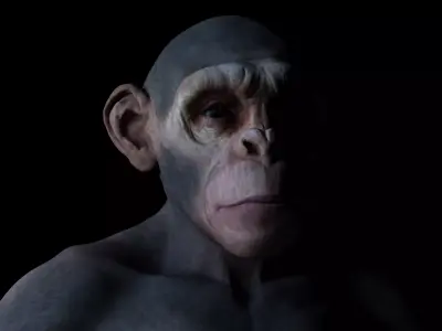 Ape High Detailed High and Low Poly Low-poly 3D model