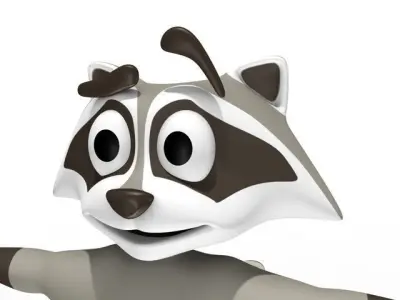Cartoon rancoon 3D model
