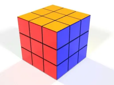 Rubik Cube Low-poly 3D model