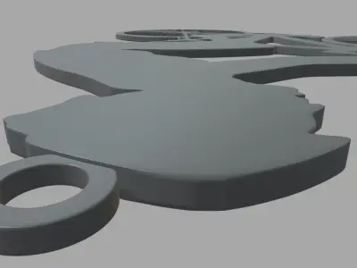 Bike Key Ring Chain 01 Low-poly 3D model