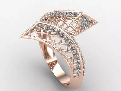Two Head Women Ring 3DM Womens Ring 3d models 3D print model 3D print model 33