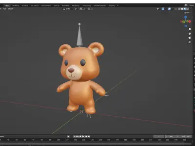 Little animal baby - Bear cute - Animated  Low-poly 3D model
