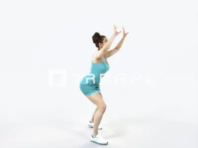 Yearn 11G Volleyball Overhead Sports Woman Low-poly 3D model