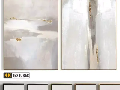 Plaster Two Photo Frame 419 Low-poly 3D model