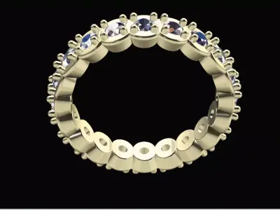 Full Eternity Diamond Band  Model RJ 88 3D print model
