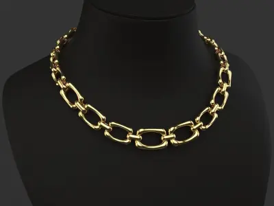 Graduated Square Chain Link Necklace or bracelet 3D print model