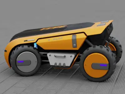FUTURISTIC TRUCK H-580  RIGGED 3D model