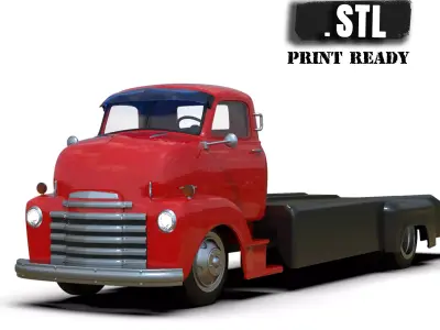 PrintableSTL Custom Hauler Cab Over Engine Ramp Tow Truck COE 3D print model