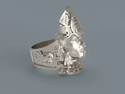 Aztec warrior ring  3D print model
