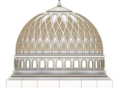 Exquisite 3D Islamic Dome Model Low-poly 3D model