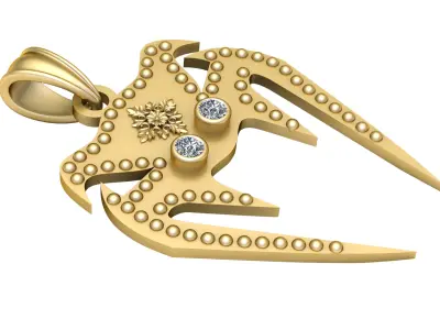 Abstract Gold Pendant 3D print model