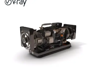 Industrial Generator Engine Model Pack for Render and Game En... Low-poly 3D model