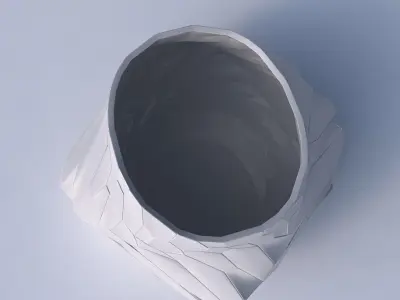 Bowl twisted elipse with fine twisted organic cells 3D print model