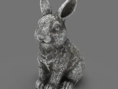 SITTING RABBIT Low-poly 3D model