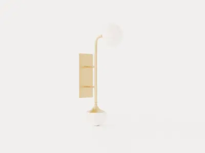 Fleming Wall lamp - Gold Low-poly 3D model
