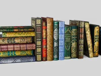 Old books for decoration Vol01 Low-poly 3D model