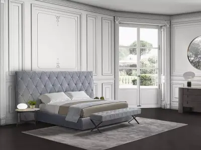 Ivonne Royal Diamond Tufted Upholstered Bed 3D model